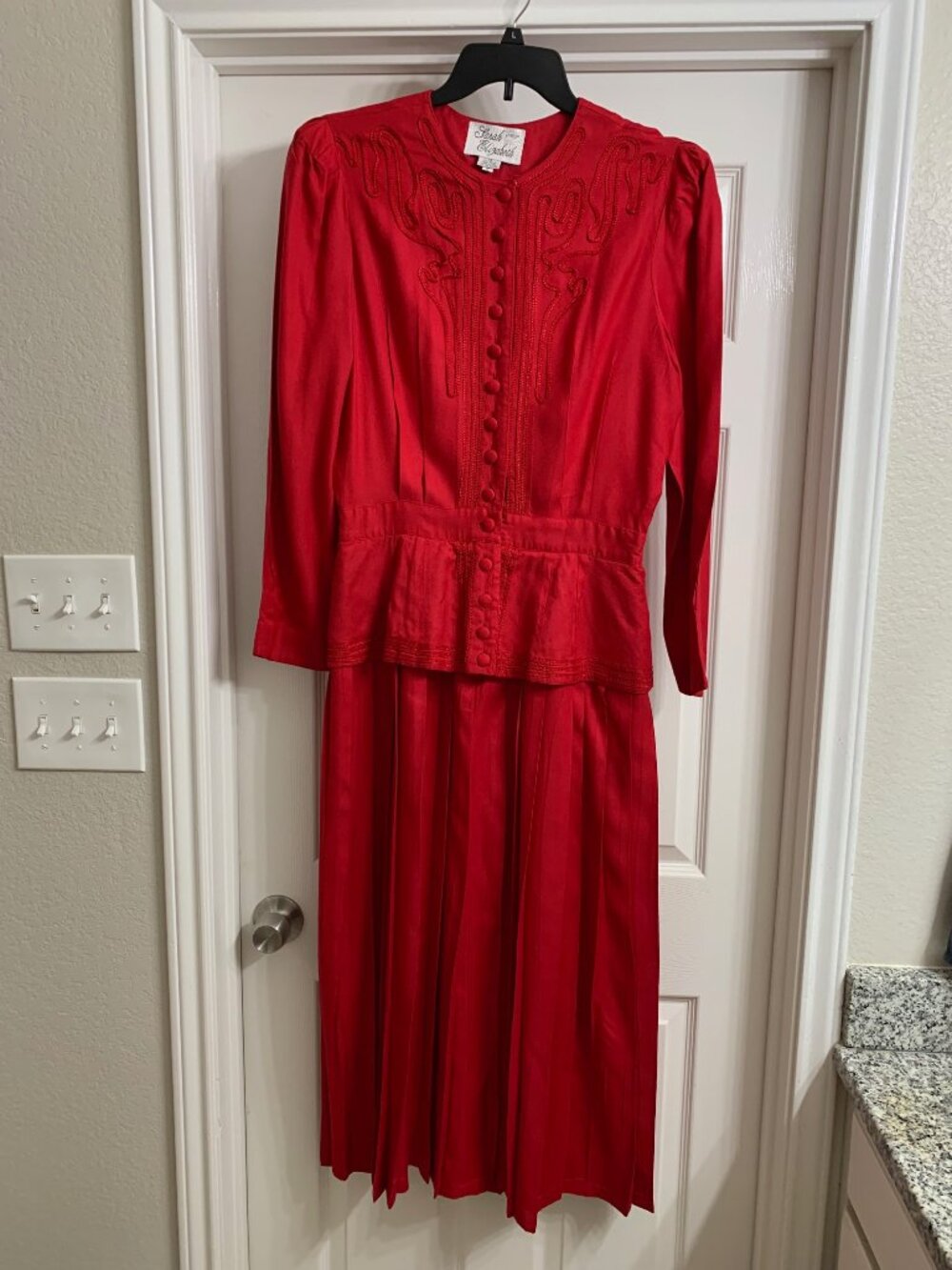 Vintage Sarah Elizabeth Brand Long Red Dress, Size 14
